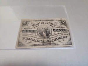 1863 Fractional Currency 3 Three Cents Note Bill 3rd Issue Washington #009 - Picture 1 of 2