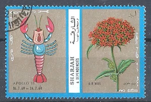 UAE United Arab Emirates 1972 Space Apollo 11 Cancer Zodiac Plants Flowers - Picture 1 of 1