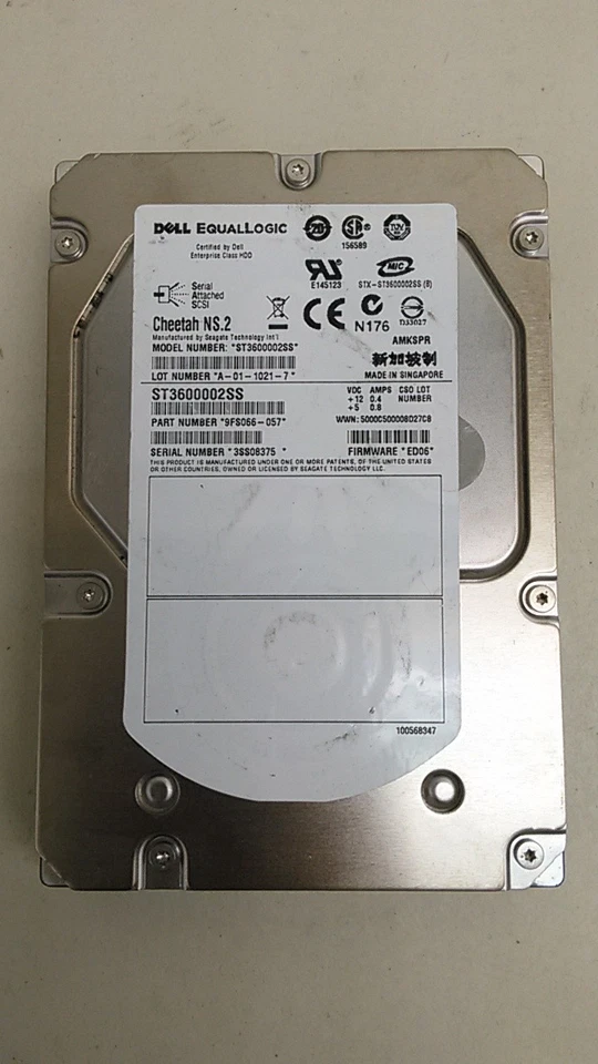 Lot of 5 Seagate Dell EqualLogic ST3600002SS 600GB 3.5" SAS 2 Enterprise HDD - Image 1 of 3