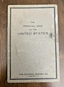 Official Map of the United States 1916 National Survey Company Chester Vt 33x52 - Picture 1 of 6