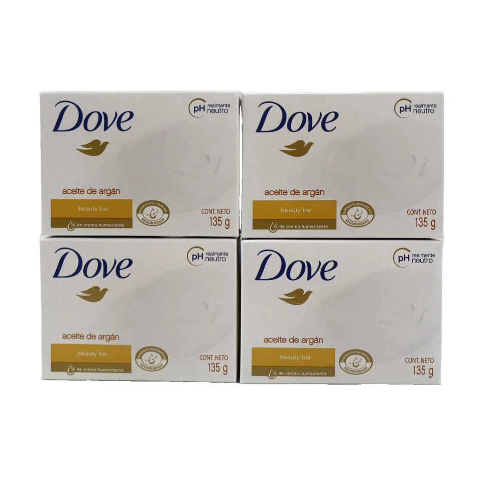 12 Pcs Dove Argan Oil Beauty Bar Soap Cleansing Moisturizing 135g 4.75 Oz