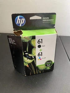 GENUINE HP 61 Ink Cartridge 2PK for Deskjet 3000 1010 3050 2540 ENVY 5530 4500 - Picture 1 of 9