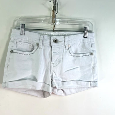 Pantalones cortos de mezclilla hidráulicos Lola con puños curvos para mujer talla 11/12 blancos 30X2 Foto 1 de 4