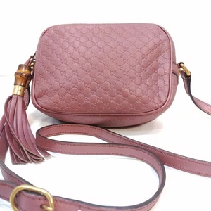 GUCCI Microsima Camera Bag Schultertasche Lila Leder Damentasche mit Quaste - Bild 1 von 18