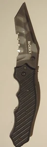 CRKT 1031TSN Crawford Triumph Tiger-Striped Deep Serrated Tanto Tactical Knife - Picture 1 of 8