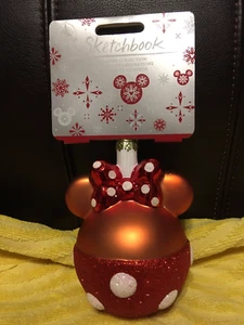 2022 Disney Parks Minnie Mouse Candy Apple Snack Glass Sketchbook Ornament-NEW! - Picture 1 of 2