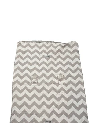 Car Seat Canopy Cover Newborn Baby Infant Gray White Chevron Nursing  - Image 1 of 4
