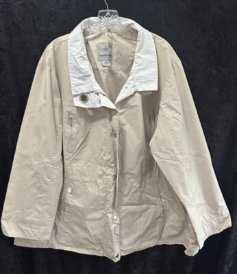 Женское бежевое пальто Weather Tamer 3XL цвета слоновой кости полиэстер - Изображение 1 из 4