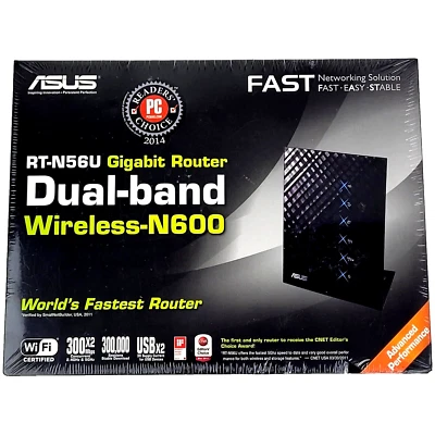NEW ASUS RT-N56U Dual-band Wireless N600 Gigabit Router Wi-Fi 802.11n - Image 1 of 4