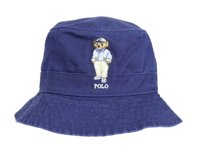 Polo Ralph Lauren Polo Bear Preppy Bear Safari Bucket Hat Cap - Azul Marino, Cambray Foto 1 de 3