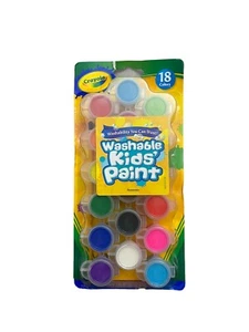 Crayola Washable Kids Non Toxic Paint Set & Paintbrush, 18 Count - Picture 1 of 2