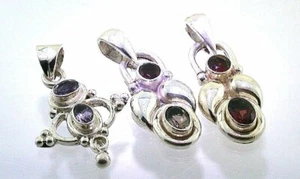 14.27 GRAMS 3 ASSORTED GEMSTONE STERLING PENDANT STERLING SILVER CLOSEOUT - Picture 1 of 2