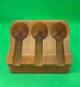 Vintage Decatur Industries Genuine Walnut Deco Triple Pipe Rest MY16 - Picture 1 of 8