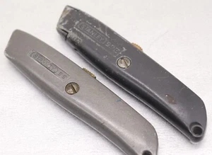 Lot 2 Vintage Utility Knives Stanley Models 99 & 99E Working Retractable Blades - Picture 1 of 10