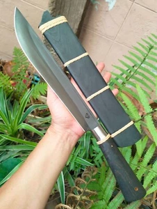 Handmade Machete E-Nep Camping knife 11.8” Blackened forged, Blackened Rosewood - Picture 1 of 21