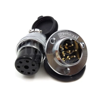 GX25 Aviation Plug 8 Pin 25mm Metal Male+Female Panel Cable Connector 10A - Image 1 of 4