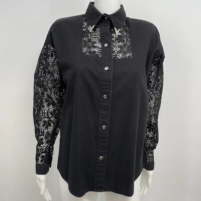 Camisa vintage con botones Sassa Rodeo Western Wear para mujer S/M tachuelas Rockabilly Foto 1 de 4