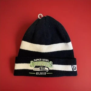 New Era Seattle Seahawks NFL Football SUPER BOWL XLVIII CHAMPIONS Beanie Hat Cap - Picture 1 of 8