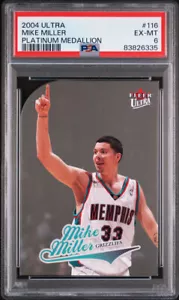 MIKE MILLER 2004-05 FLEER ULTRA PLATINUM MEDALLION /100 PSA 6 POP 1 GRIZZLIES - Picture 1 of 1