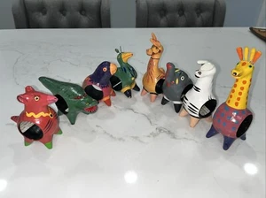 Vtg Set of 8 Victor Bonomo Wood Animal Napkin Rings - Picture 1 of 5