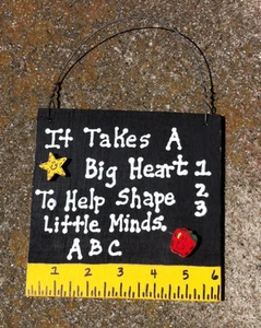 Teacher Gifts- Handmade - Teacher Blackboard Ruler Signs - 7  Different Sayings  - Picture 1 of 9