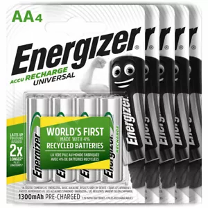 20 x Energizer Rechargeable AA batteries Universal 1300 mAh Accu NiMh Pack of 4 - Picture 1 of 10