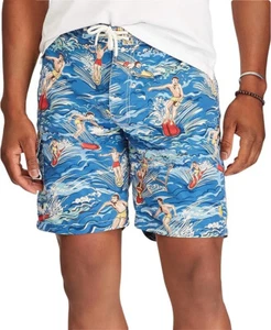 $95 Polo Ralph Lauren Men's Big and Tall Kailua Surf Swim Trunks,Blue , Size 2XB - Picture 1 of 9