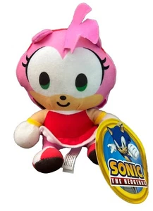 NEU Amy Rose Sonic the Hedgehog Plüschpuppe Spielzeugfigur 6 Zoll moderner großer Kopf mit Etikett - Bild 1 von 8