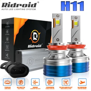 Kit de bombillas LED súper brillantes para faros H11 6500K blanco 7200LM luces de haz alto/bajo - Imagen 1 de 15