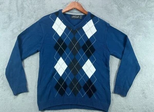 RETROFit Boys 18 20 Argyle Sweaters Teen XL Blue Diamond V Neck Jumper Pullover - Picture 1 of 9