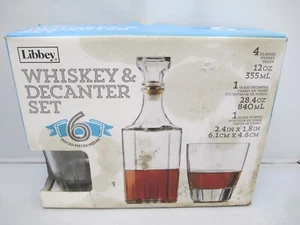 Libbey Whiskey & Decanter Set NEW Open Box - Picture 1 of 6