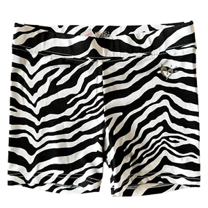 Justice Biker Shorts Zebra Print Girls 8 Black & White - Picture 1 of 4