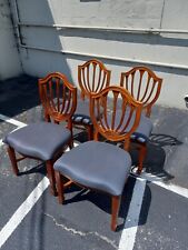 4 Gorgeous Vintage Bombay Co Hepplewhite Duncan Phyfe Shield Back Dining Chairs 