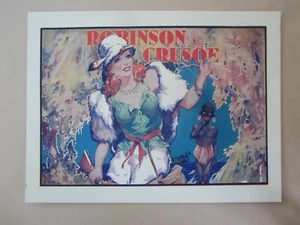 Original Old Vintage 1930's - ROBINSON CRUSOE - Pantomime Theatre MINI POSTER - Picture 1 of 1