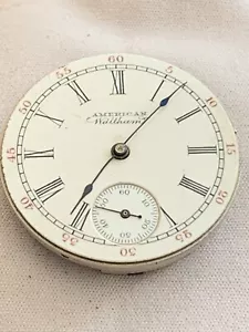 WALTHAM VINTAGE MOVEMENT & ENAMEL DIAL & HANDS. FOR PROJECT. BALANCE STAFF OK. - Picture 1 of 6