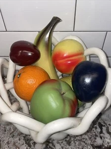 Vtg Realistic Fruit Lot Chalkware Plaster KUSAGA WARE Japan Banana Plum Apple + - Picture 1 of 24