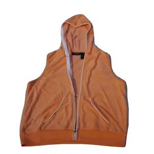 Vintage Catalina Terry Cover Up MEDIUM Sleeveless Zip Up Hooded w/ Pockets 1980s - Picture 1 of 12