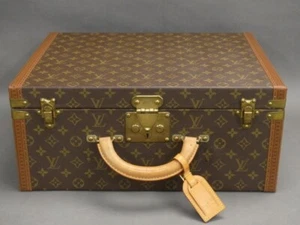 AUTH LOUIS VUITTON VINTAGE PRSIDENT MONOGRAM TRUNK HAND BAG HARD CASE - Picture 1 of 15