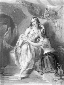 ROMANTISME ANGLAIS - LA FAVORITE (The Favoured One) - Gravure du 19e siècle - Picture 1 of 2