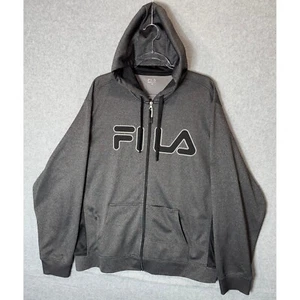 FILA Full Zip Hoodie Jacket Gray Athletic Activewear Mens Size XL - Picture 1 of 15