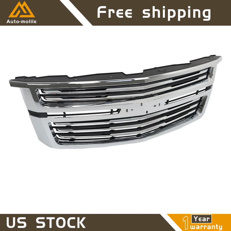Parrilla superior delantera cromada 22936489 para Chevrolet Tahoe/Suburban 2015-2020 Foto 1 de 4