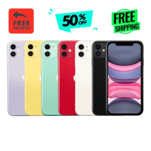 Apple iPhone 11 Yellow|Purple|Red - 64/128GB GSM Unlocked Verizon ATT Metro 4G - Afbeelding 1 van 9