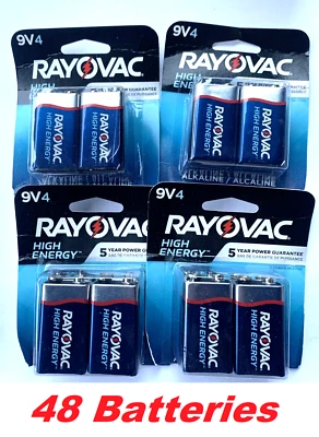 Rayovac Alta Energía Alcalina 9 Voltios Stick A1604 (48 Baterías) CADUCIDAD: 12-2028 Foto 1 de 3