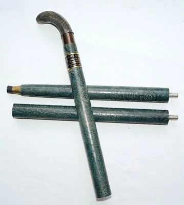 Bastón de madera vintage bastón de cuero latón antiguo estilo cobra mango regalo Foto 1 de 4