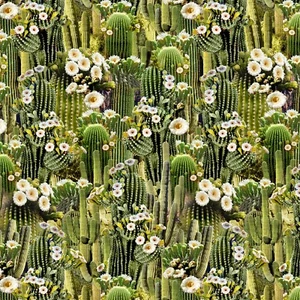 Southwest Sunset Flowering Saguaro Cactus BTY 44" Wide Timeless Treasures - Picture 1 of 2