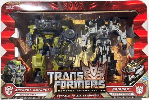 Transformers ROTF Voyager Autobot Ratchet VS Decepticon Grindor Set MISB - NEW! Cover
