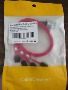 Cable de ruptura divisor HD Mini SAS 36P SFF-8087 a 4 X SATA 7 pines 0,50 metros rojo - Imagen 1 de 2