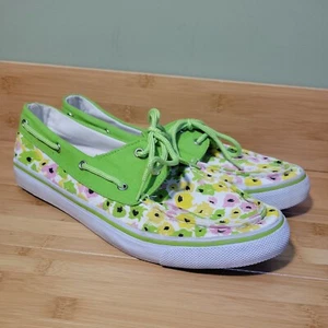 BlueFin Deck Boat Shoes Plaid Two Eye Flats Yellow Green Size 9.5 Summer Scuttle - Picture 1 of 7