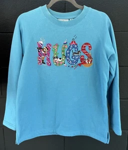 Fun Ugly Christmas Sweater- Y2K Bedazzled Cats- Quacker Factory XS blue/multi - Picture 1 of 9
