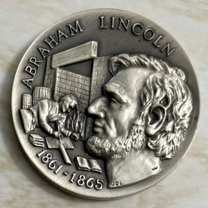 Abraham Lincoln .925 Sterling Silber Medaille - High Relief - Präsidentenmedaille - Bild 1 von 2